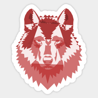 Geometric Red Wolf Sticker